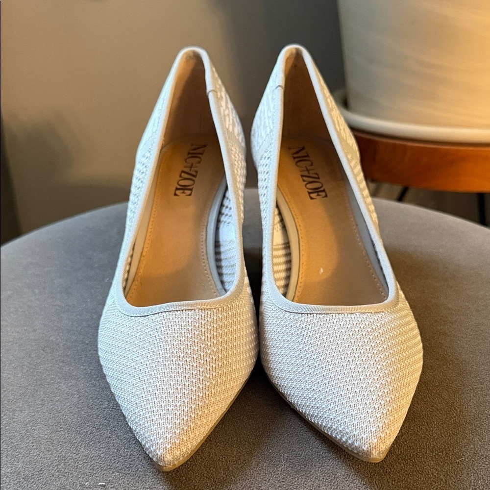 NIC+ZOE White & Grey Mess Womens 9 Heels Chic Business Work - Picture 3 of 8